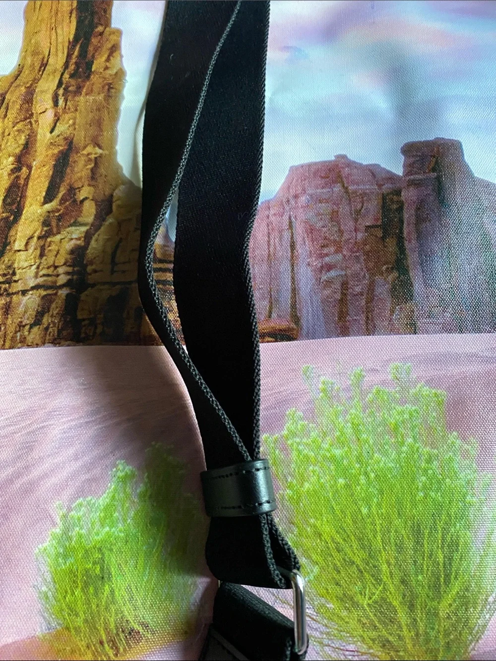 Marc By Marc Jacobs Black Adjustable Strap with Silver Hardware.